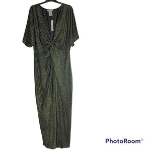 Love Squared V Neck Maxi Sheath Evening Dress